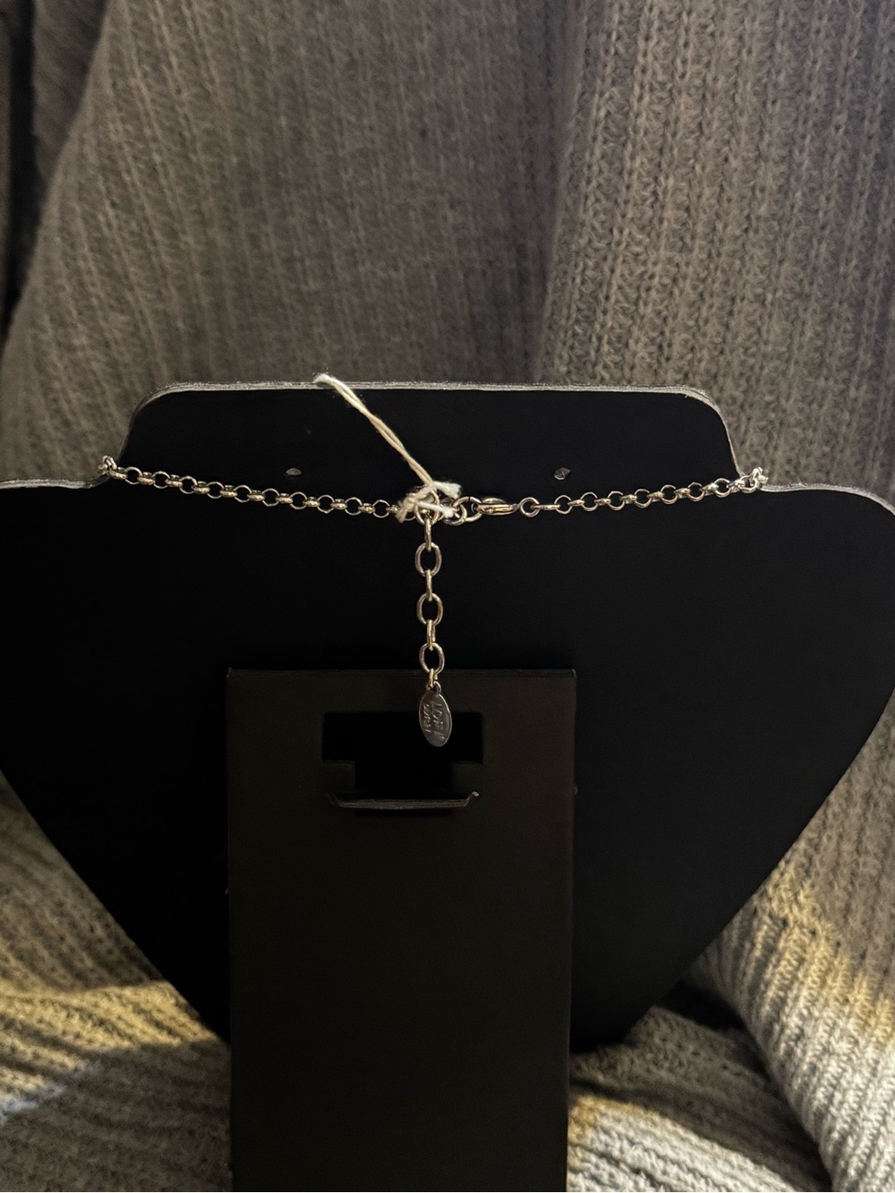 LOFT Silver-Tone Necklace with Pink Crystal Floral Drops - Picture 4 of 4
